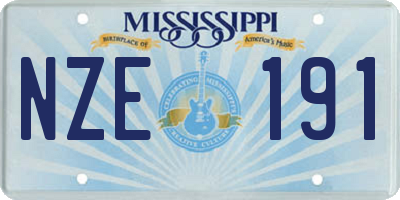 MS license plate NZE191