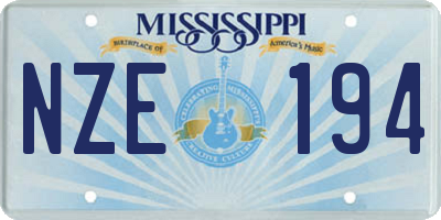 MS license plate NZE194
