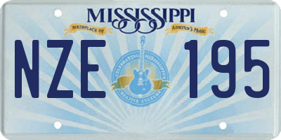 MS license plate NZE195