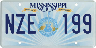 MS license plate NZE199