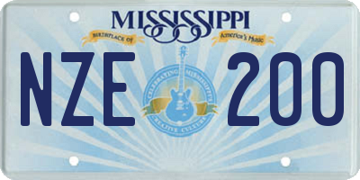 MS license plate NZE200