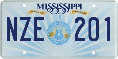 MS license plate NZE201