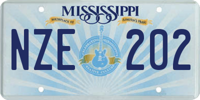 MS license plate NZE202