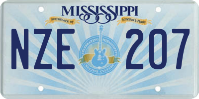 MS license plate NZE207