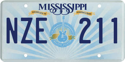 MS license plate NZE211