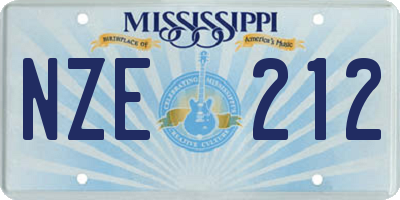 MS license plate NZE212