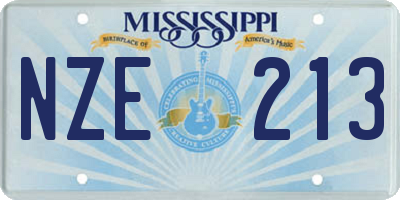 MS license plate NZE213