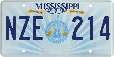 MS license plate NZE214