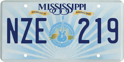 MS license plate NZE219