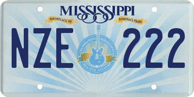MS license plate NZE222