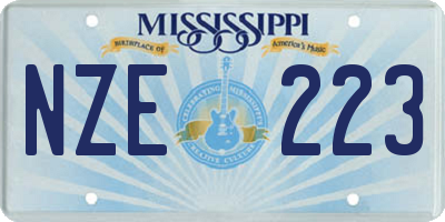MS license plate NZE223