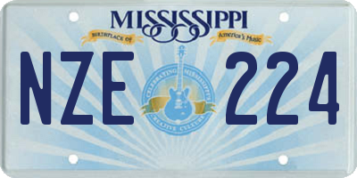 MS license plate NZE224