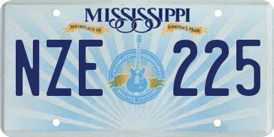 MS license plate NZE225