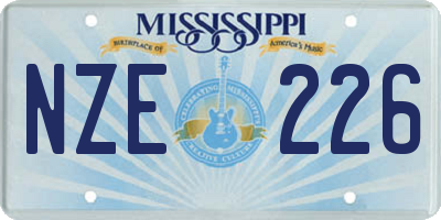 MS license plate NZE226
