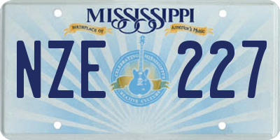 MS license plate NZE227