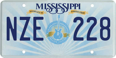 MS license plate NZE228