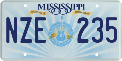 MS license plate NZE235