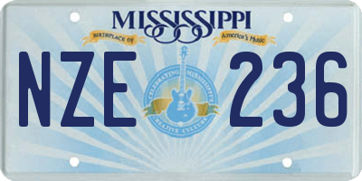 MS license plate NZE236