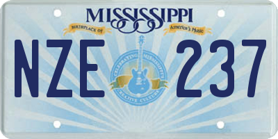 MS license plate NZE237
