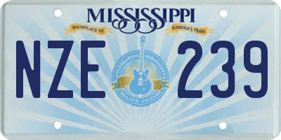 MS license plate NZE239