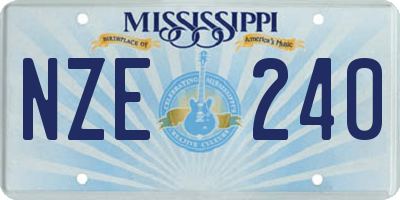 MS license plate NZE240