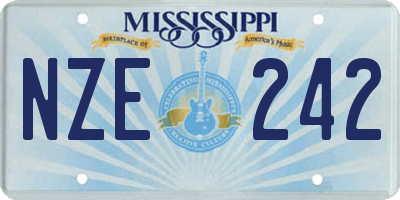 MS license plate NZE242