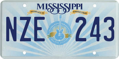 MS license plate NZE243