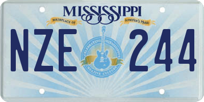 MS license plate NZE244