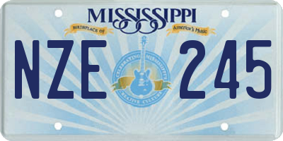 MS license plate NZE245