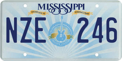 MS license plate NZE246