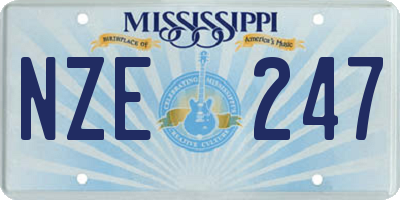 MS license plate NZE247