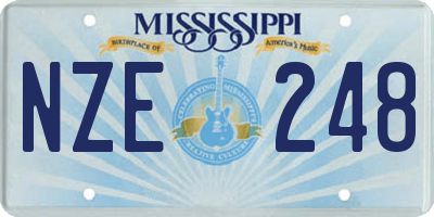 MS license plate NZE248