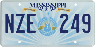 MS license plate NZE249