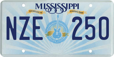 MS license plate NZE250