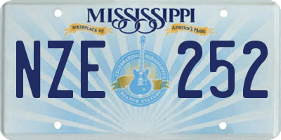MS license plate NZE252