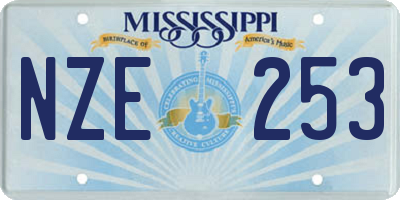 MS license plate NZE253