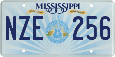MS license plate NZE256