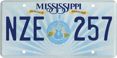 MS license plate NZE257
