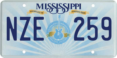 MS license plate NZE259