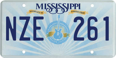 MS license plate NZE261