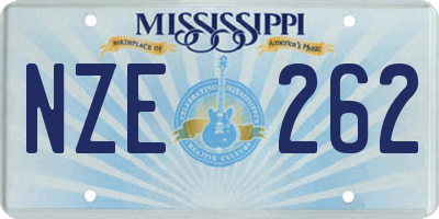 MS license plate NZE262