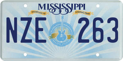 MS license plate NZE263
