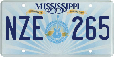 MS license plate NZE265