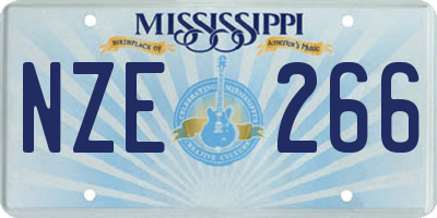 MS license plate NZE266