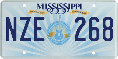MS license plate NZE268