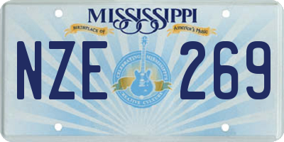 MS license plate NZE269