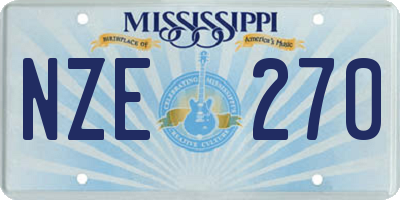 MS license plate NZE270