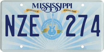 MS license plate NZE274
