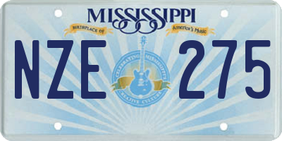 MS license plate NZE275