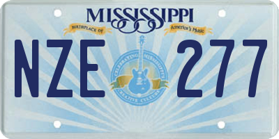 MS license plate NZE277